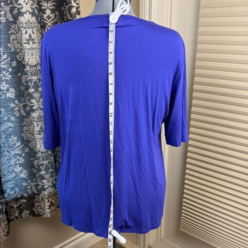 Papa Vancouver Top Purple Blue Bamboo Blend Asymmetrical Tie Women's Sz XXL - Picture 5 of 10